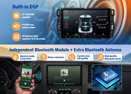 CAM+For GMC Chevy Sierra Android 14 8" Car Stereo GPS Navigation Radio Head Unit - Picture 11 of 23