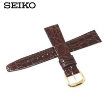 Bracelet de montre SEIKO véritable marron foncé bracelet en cuir 19 mm type p...