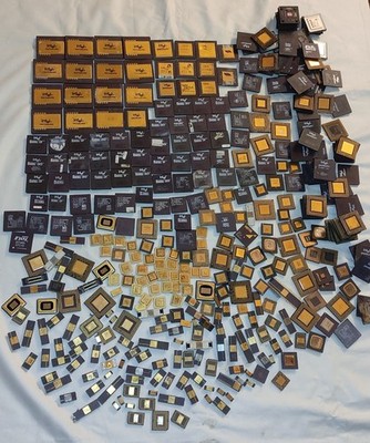 Keramik CPU & IC Konvolut Intel AMD IBM Pentium Pro 486 GoldPins ca 7,6 Kg