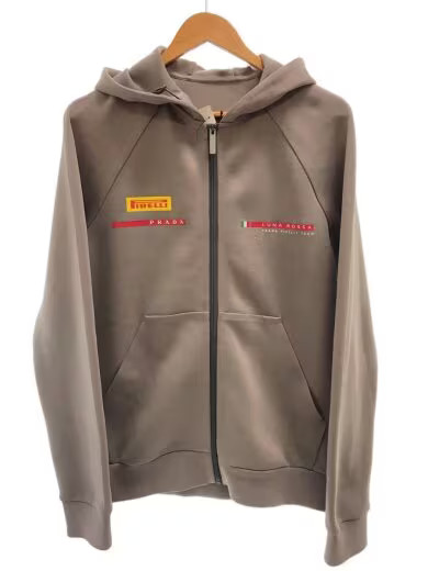PRADA LINEA ROSSA Zip Hoodie/ Size M/ Polyester/ Gray/ Print/ ACU1 2019 4080