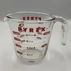 Vintage Pyrex 2 Cup Glass Measuring Cup Red Lettering Made In USA