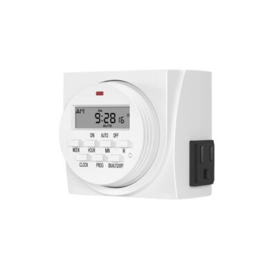 2 Pack Heavy Duty Digital Timer - Programmable Dual Outlet Indoor, Energy  L2.25