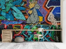 3D Abstract Artistic Graffiti Self-adhesive R...