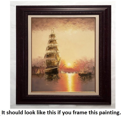 Sailing Ship - #24, 24x20, 100% Hand Painted Oil Painting on Canvas - Picture 3 of 6