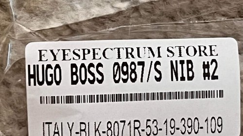 Gafas de sol Hugo Boss Italia 0987/S 8071R marco negro redondo $390 nuevas en caja #2 - Imagen 7 de 7