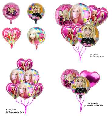 Barbie Puppe Folien Ballon Set Mädchen Girl Geburtstag Party Rose Kinder