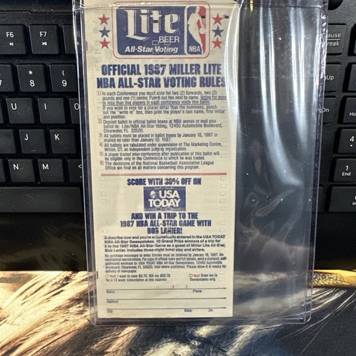 1985 NBA ALL-STAR GAME Fan Ballot Unpunched Michael Jordan Rookie Season NM-MT - Photo 2 sur 2