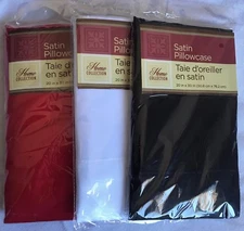 Standard / Queen Size 100% Polyester Satin Pillow Case 1 Single Pillowcase pack