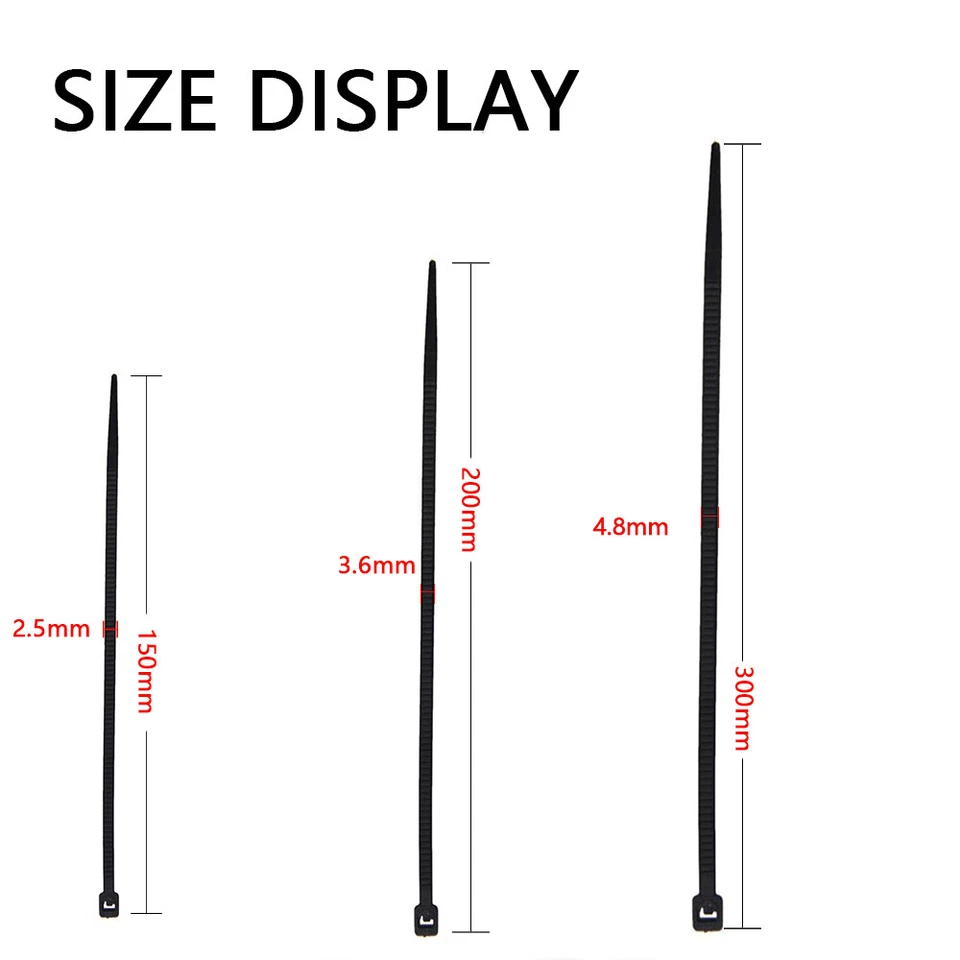 Cable Ties Zip Ties Nylon UV Stabilised Bulk Black&White Cable Ties - image 4 of 4