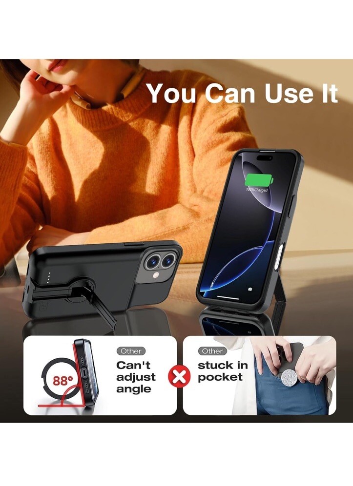 BOPPS Battery Case For IPhone 16 Pro With Invisible Stand,2025 New Slim 8500mAh Portable Rechargeable - View #12