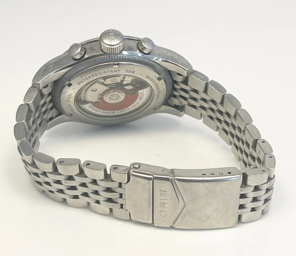 Mens Oris Automatic Big Crown Telemeter Chronograph 7569 Stainless Wrist Watch - Image 3 of 4