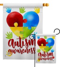 Autism Awareness Support Love Accept April Month Blue Asd Garden House Yard Flag