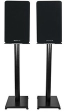 Pair Rockville RockShelf 54B Black 5.25" Home Bookshelf Speakers w/29" Stands
