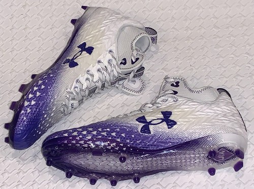 UNDER ARMOUR Spotlight Clone 3.0 MC White Purple Football Cleats NEW Mens Sz 11 - Picture 4 of 8
