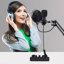 Podcast Equipment Bundle Home Studio Recording Kit Music Mixer Headphones NEW