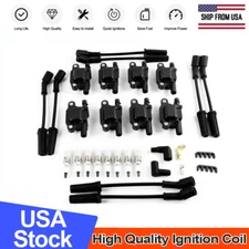 8PCS/Set Ignition Coil UF413 +Spark Plug +Spark Plug Wires For Chevy GMC Sierra