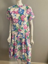 Vintage 80's fruit floral Matching Skirt and Top Set Size Small