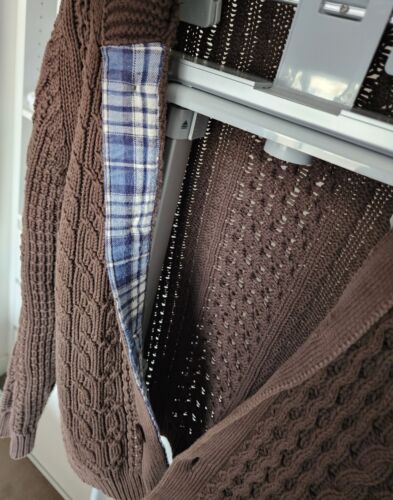 Gap Men’s Brown Cable Knit Heavy Textured Cardigan Sweater Size M - Picture 16 of 19