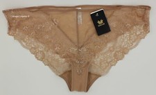 NWT Wacoal 843369 "Level Up" Chantilly Lace / Mesh Bikini, Beige 255 , S