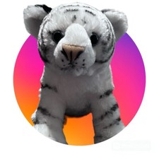 Wild Republic Baby White Tiger Cub Plush 12  Stuffed Animal Blue Eyes