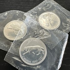 1967 Canada 25 Cents Coin Silver Sealed Uncirculated (1 Coin Per Purchase)