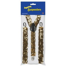 Sequined Suspenders gold; adjustable Party Accessory 1 count 1/Pkg