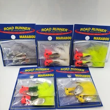 Blakemore Road Runner Marabou 1/4 Oz Jighead Jigs 2 Count Pack You Choose Color
