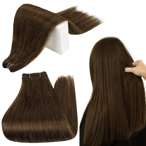 Sew in Weft Human Hair Extensions Double Weave Real Human Hair Bundles Straight - Picture 7 of 94