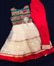 Girls 3pc Pakistani Indain Bangali Party Wedding Party Dress Anarkali Preowned