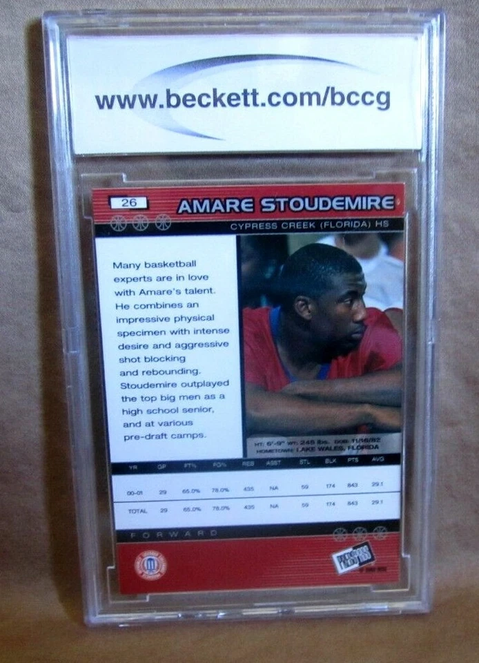 AMARE STOUDEMIRE 2002-03 PASE DE PRENSA COLECCIONISTAS HOJALATA NOVATO BCCG10!SUNS C RC HOF Foto 2 de 2