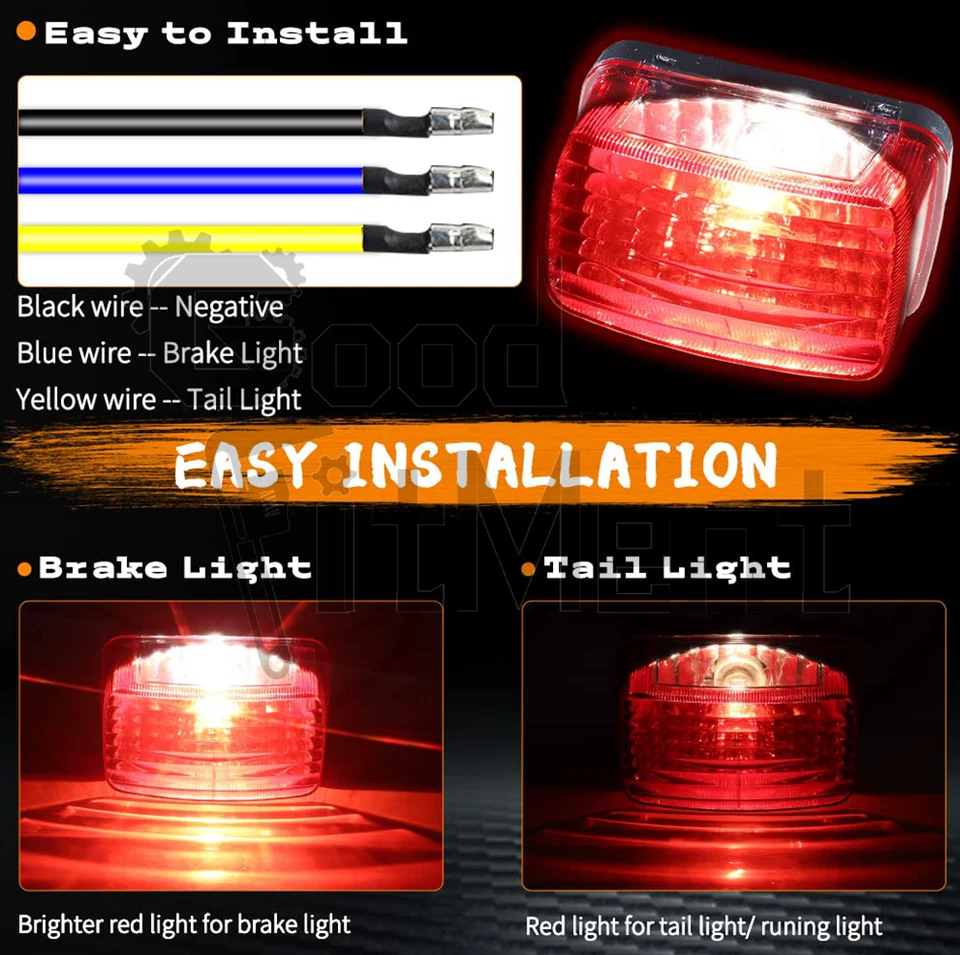 Задний фонарь мотоцикла тормозной светодиодный для Yamaha DT100 DT400 DT250 DT125 DT175 DT50 6 В - Изображение 2 из 4