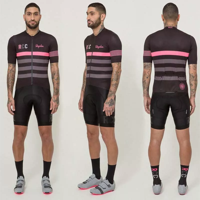 USED BLACK RAPHA PRO TEAM RCC MIDWEIGHT SS CYCLING JERSEY 19"