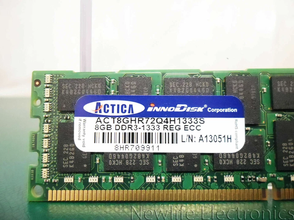 ACTICA ACT8GHR72Q4H1333S 8GB PC-10600 DDR3 SDRAM Server Memory - Image 2 of 3