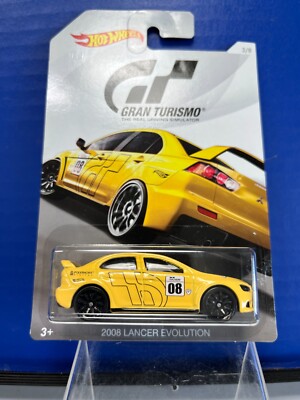 1/64 HOT WHEELS GRAN TURISMO 2008 LANCER EVOLUTION 3/8 YELLOW