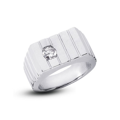 Anillo de platino de diamantes naturales brillantes redondos de 0,53 quilates D VS2 certificado - Imagen 3 de 6