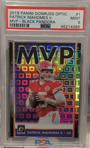 Patrick Mahomes BLACK PANDORA (#19/25) 🔥 2019 Donruss Optic MVP PSA 9 - POP 6