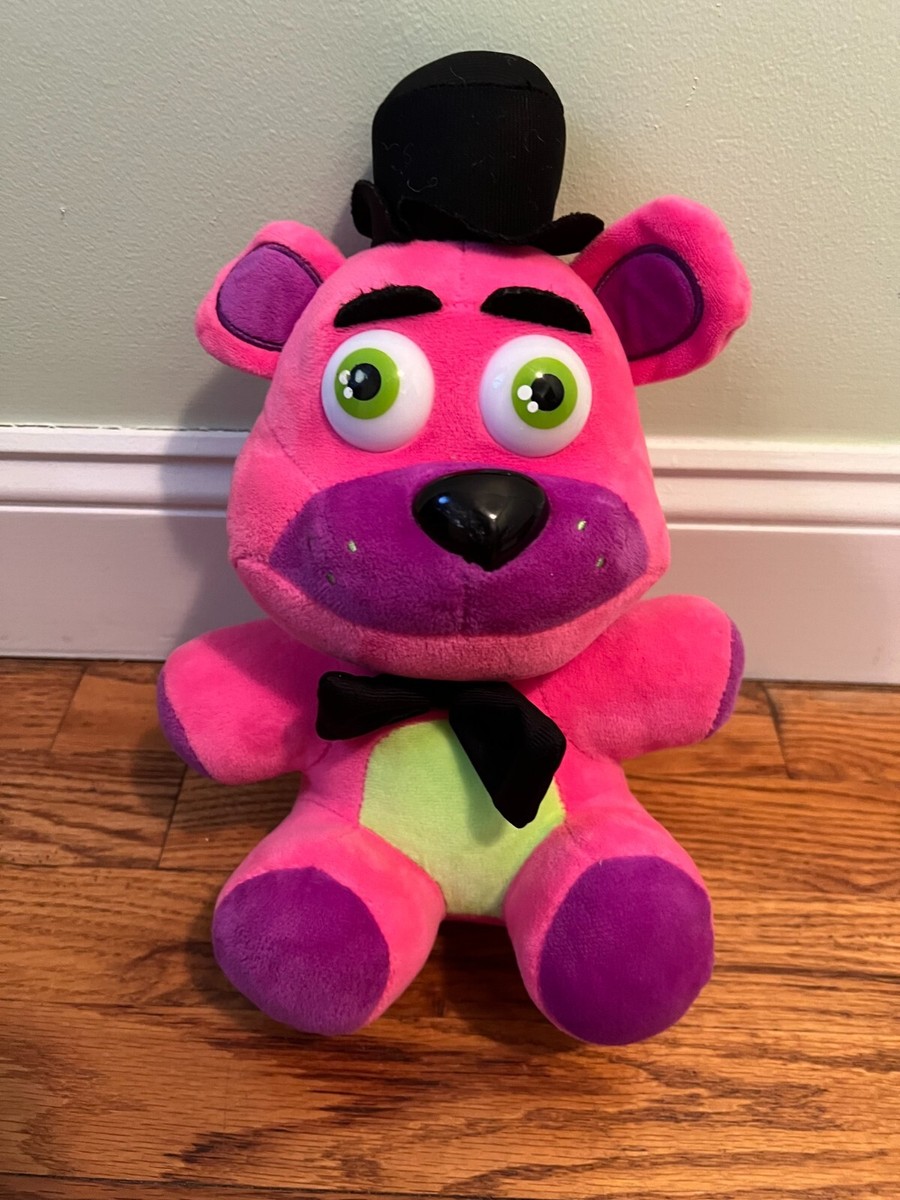 Five Nights At Freddys Pink Purple Neon Fred Bear 8” Plush 2019 FNAF
