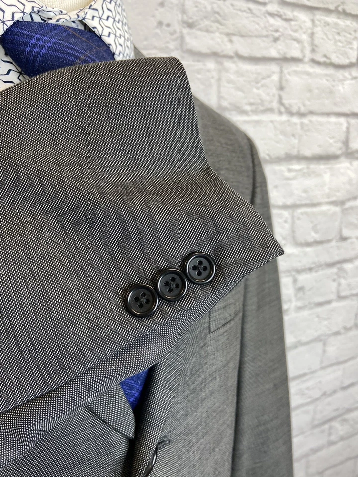 Kenneth Cole Reaction Gris Para Hombres Lana Calce Clásico Abrigo Deportivo Blazer Chaqueta 40S Foto 4 de 4