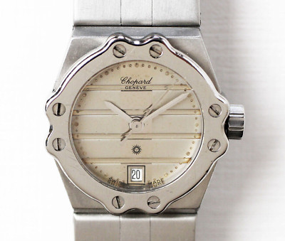 Chopard Geneve 8026 Swiss Made Damen Armbanduhr Quarzuhr Stahl Damenuhr