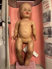 17” Vintage 1954 Sun Rubber Baby Doll 1950’s Constance Bannister Baby WITH BOX