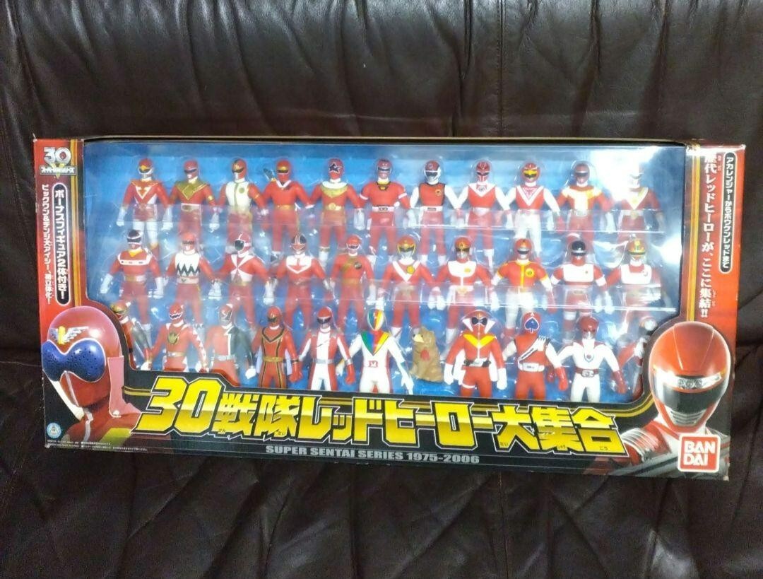 Power Ranger Super SENTAI 30th Anniv Red Hero Figure Set BANDAI From Japan USED