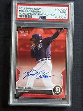 2021 Topps Now Road to Opening Day MIGUEL CABRERA RED AUTO 4/10 PSA 9 Mint