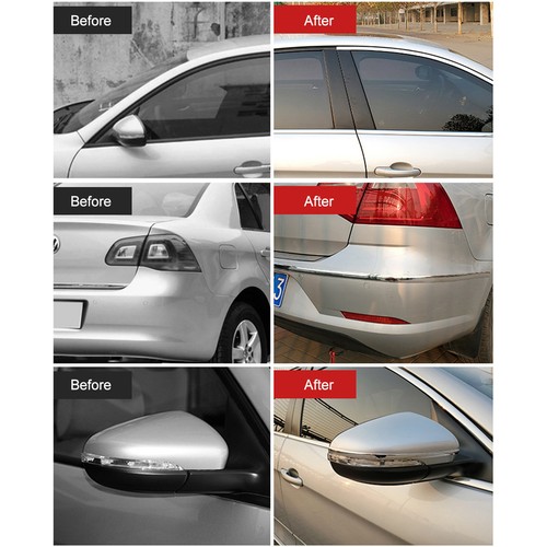 Auto Dekoration Chrom Aufkleber Streifen Glänz Schwarz Silber Dekorative Leisten - Bild 4 von 12