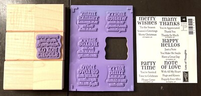STAMPIN UP! Lots of Thoughts set of 6 Wood Mounted Rubber Stamps 111405