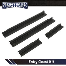 4pcs Fit For 07-2018 Jeep Wrangler Jk Entry Guard Black Door Sill In Scuff Plate