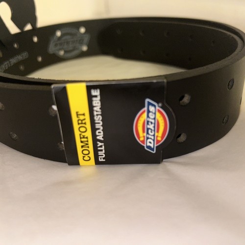 Dickies NWT Men's Size 30 Black Double Prong Buckle Genuine Leather Belt - Picture 3 of 8