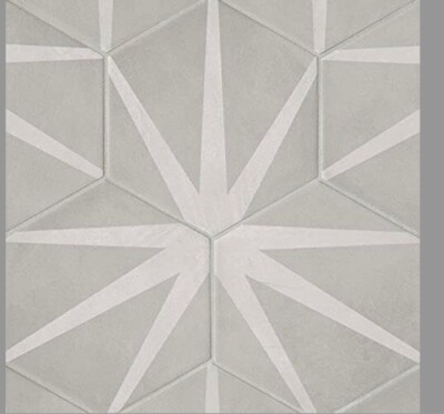 Bedrosians Allora Hexagon Matte Porcelain Tile 8.5'' x 10'' Stella 29-Pack 12.6...