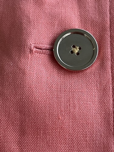 Jones New York Jacket Womens M Lightweight 100% Linen Button Up Coral Coastal - Picture 13 of 14