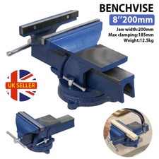 8" Heavy Duty Bench Vice 200mm Rotating Workbench Engineer Jaw Table Vice Clamp