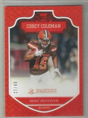 Corey Coleman Cleveland Browns Baylor 2016 Panini RC RED 27/49